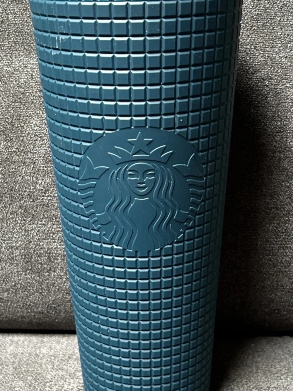 Starbucks Teal Textured Travel Tumbler with Raised Grid B1